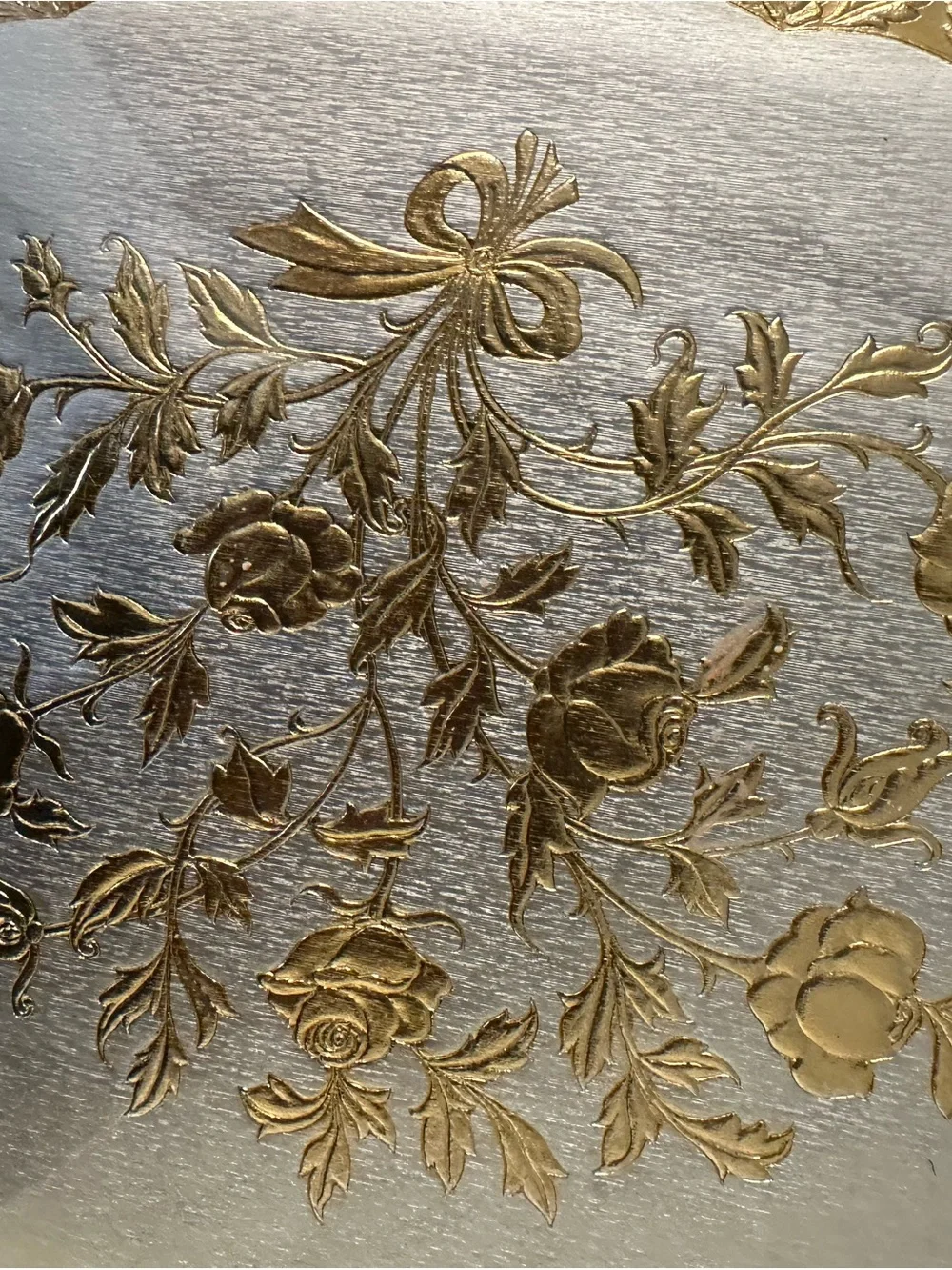 Ornate Gold Floral Oval vanity Tray - Home Accents
